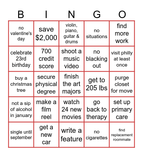 2025 Bingo Card