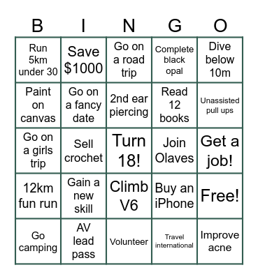 2025 Bingo Card