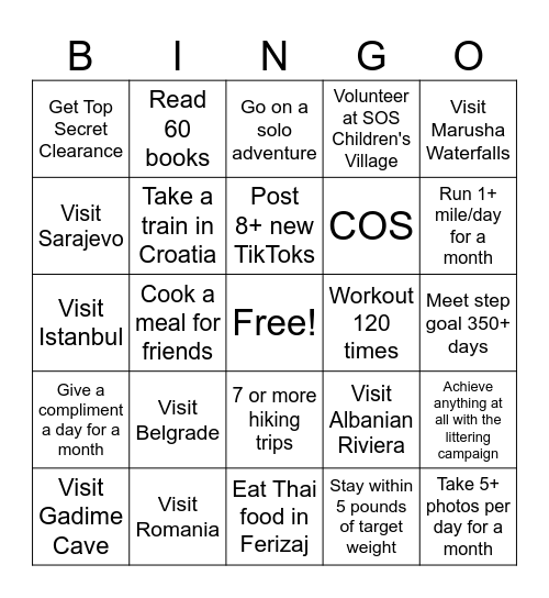 2025 Bingo Card