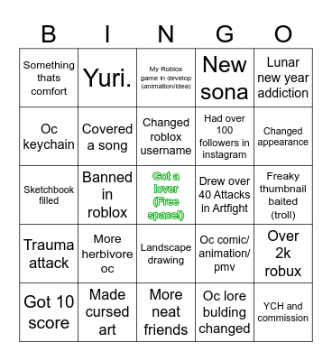 Fernzy Bongo Bingo Card