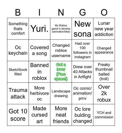 Fernzy Bongo Bingo Card