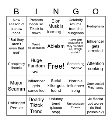 2025 Bingo Card