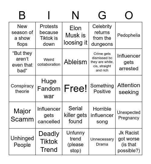 2025 Bingo Card