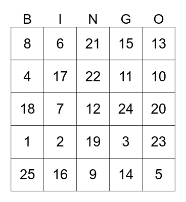 January 2025 Bingo Card