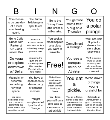 MARGOS BINGO BOARD Bingo Card