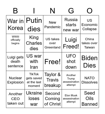 2025 Bingo Card