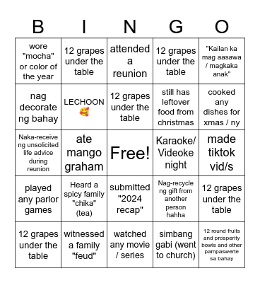 DFT Holidays!!! Bingo Card