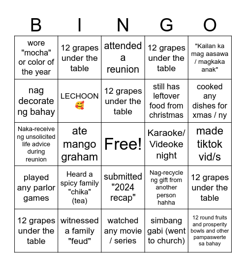 DFT Holidays!!! Bingo Card