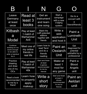 2025 Bingo Card