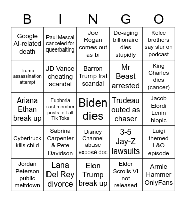 2025 Bingo Card