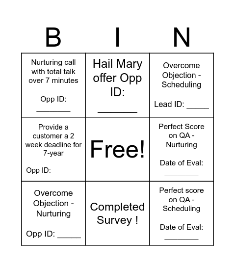 January Contest 2025 Bingo Card