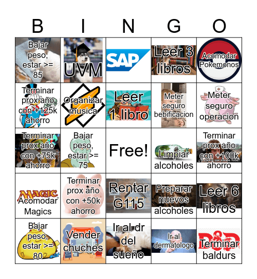 Propositos 2025 Bingo Card