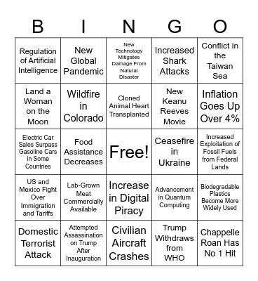 Shannon's 2025 Bingo Card Bingo Card