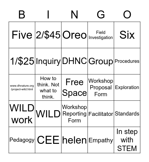Buzzword Bingo Card