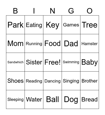 English Course Bingo Card