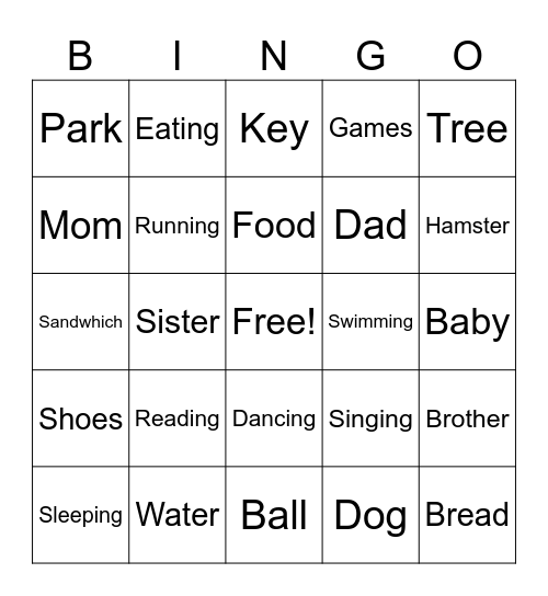 English Course Bingo Card