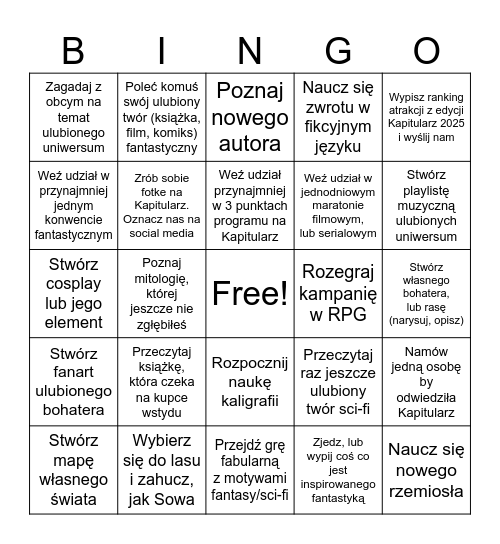 2025 Bingo Card