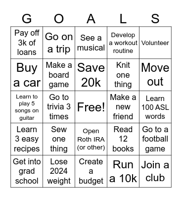 2025 Bingo Card