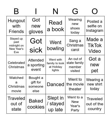 Back to School Bingo Card