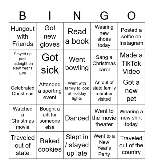 Back to School Bingo Card