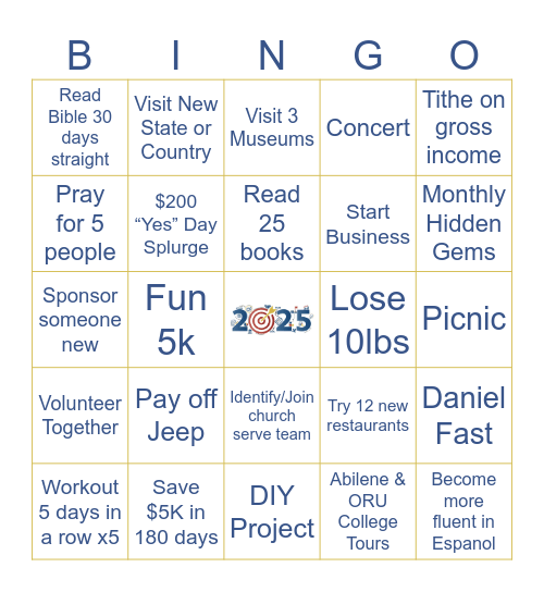 2025 Vision Bingo Card