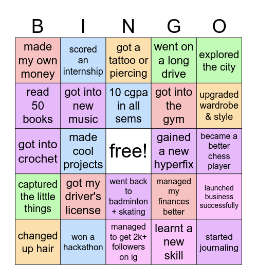 2025 bingo Card