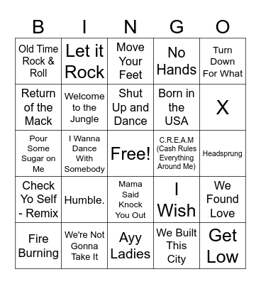 Anthems Bingo Card