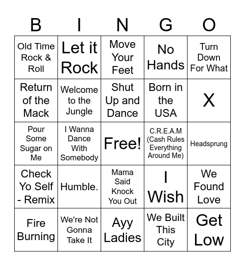 Anthems Bingo Card