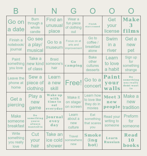 𝟐𝟎𝟐𝟓 𝐁𝐢𝐧𝐠𝐨 Bingo Card