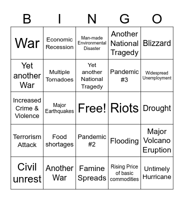 2025 Bingo Card