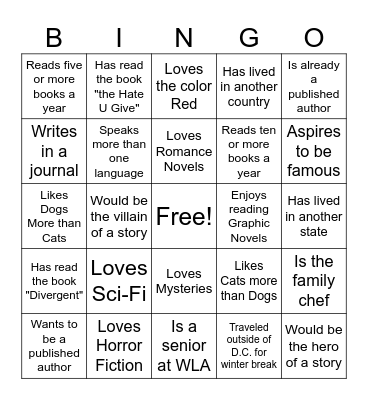 Find someone who... Bingo Card