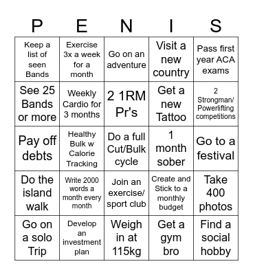 2025 Bingo Card