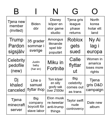 2025 Bingo Card