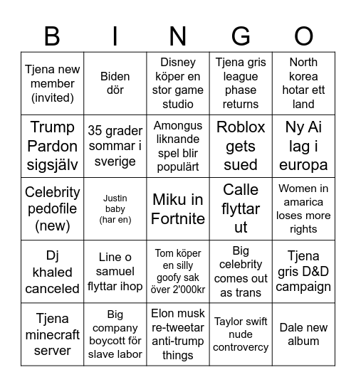 2025 Bingo Card