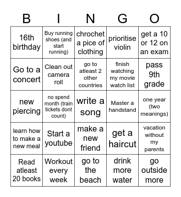 2025 bingo Card