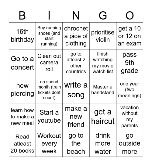 2025 bingo Card