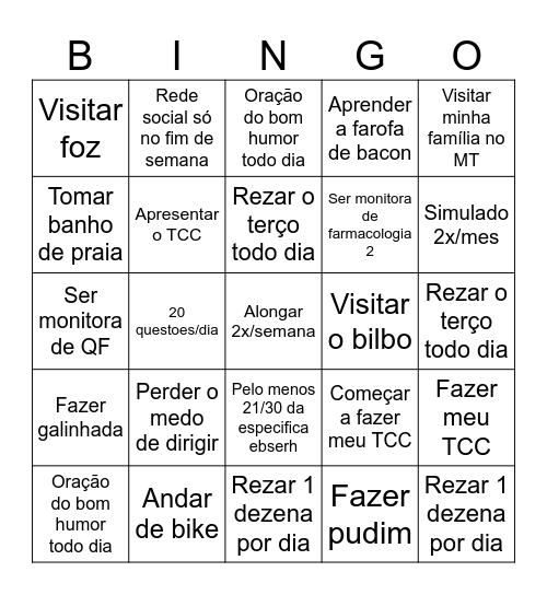 Bingo Livia 2025 Bingo Card