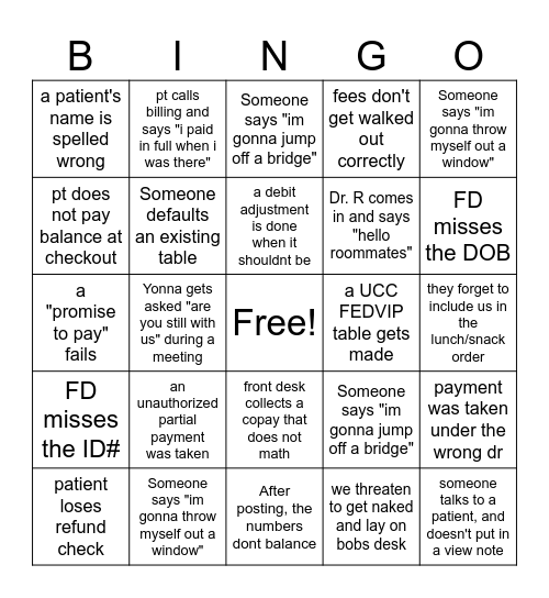 This is fine, everything is fine *insert fire emoji* Bingo Card