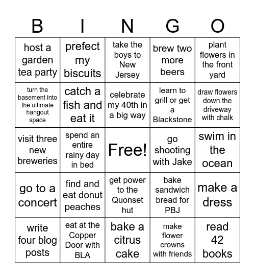 2025 Bingo Card