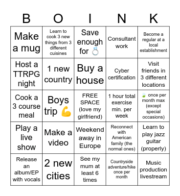 2025 Bingo Card