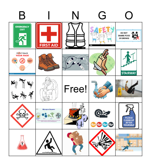 Safety Pics Bingo Card