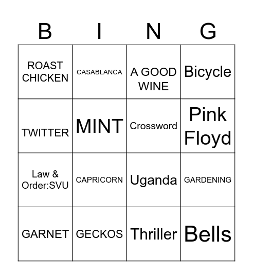 Bingo Card