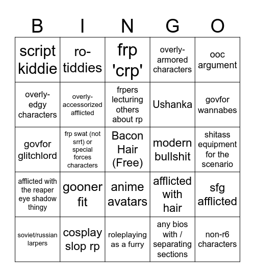 Dead Reckoning Bingo Card