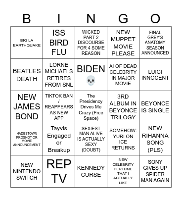 2025 Bingo Card