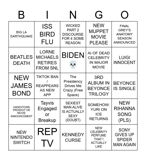 2025 Bingo Card