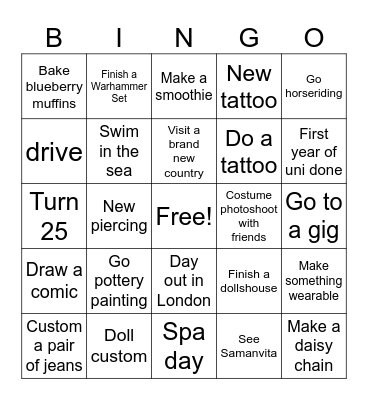 2025 Bingo Card