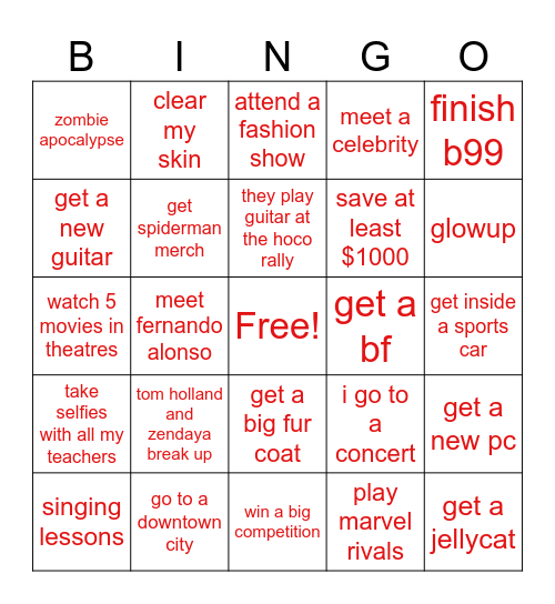 2025 Bingo Card Bingo Card