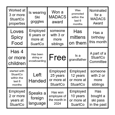 Find the Guest Bingo! Bingo Card