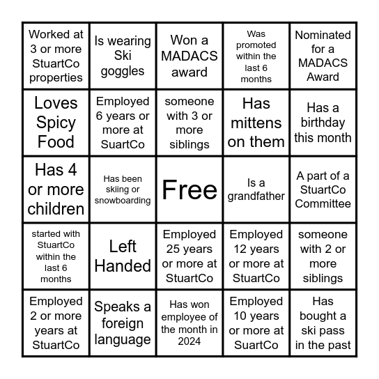 Find the Guest Bingo! Bingo Card