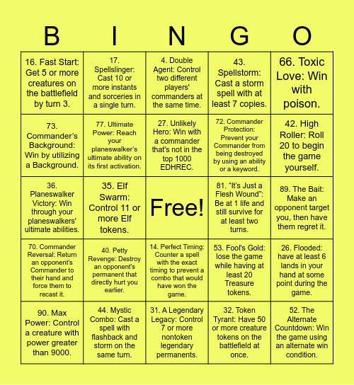 SNM Bingo Card Bingo Card